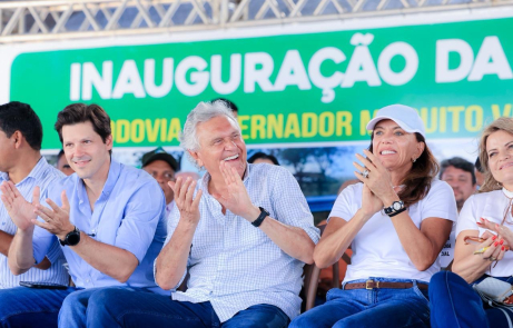 Caiado, Gracinha e Daniel inauguram pavimentação da GO-108 em Guarani de Goiás